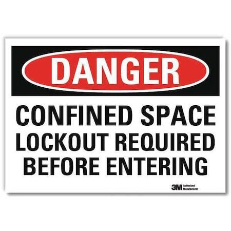 Lyle U3-1222-RD_14X10 - Danger Sign,Slf-Adhesv Mount,14in Wx10in H, U3-1222-RD_14 X10