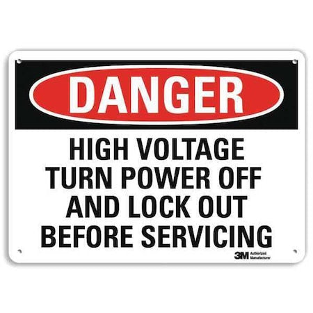Lyle U3-1637-NP_14X10 - Plastic Danger Sign,4 Holes,14"x10", U3-1637-NP_14 X10