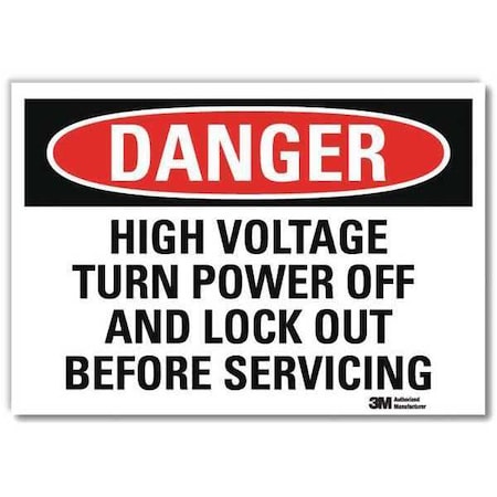 Lyle U3-1637-RD_14X10 - Danger Sign,Slf-Adhesv Mount,14in Wx10in H, U3-1637-RD_14 X10