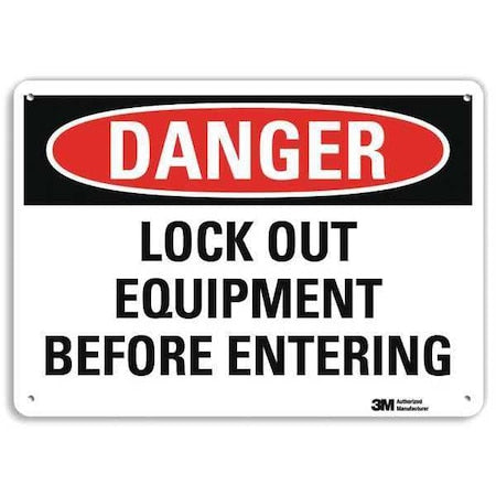 Lyle U3-1763-RA_10X7 - Danger Sign,4 Hole Mount,10in W x 7in H, U3-1763-RA_10 X7