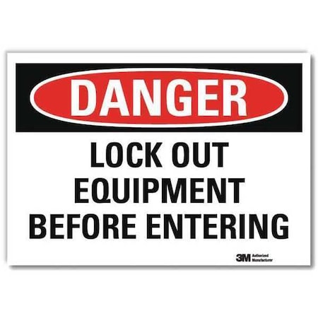 Lyle U3-1763-RD_10X7 - Danger Sign, 7 in Height, 10 in Width, Reflective Sheeting, Vertical Rectangle, English