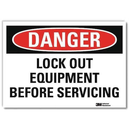 Lyle U3-1764-RD_7X5 - Danger Sign, 5 in Height, 7 in Width, Reflective Sheeting, Horizontal Rectangle, English