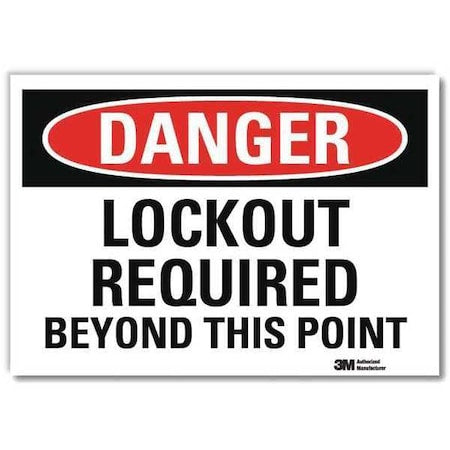 Lyle U3-1769-RD_7X5 - Danger Sign, 5 in Height, 7 in Width, Reflective Sheeting, Horizontal Rectangle, English