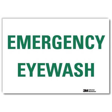 Lyle U7-1102-RD_10X7 - Emergency Eyewash, 7 in x 10 in, Vertical Rectangle, Reflective Sheeting, U7-1102-RD_10 X7