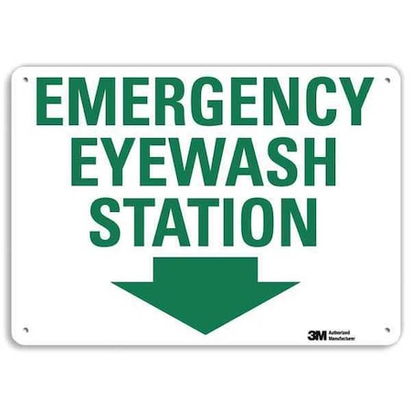 Lyle U7-1107-RA_14X10 - Emergency Eyewash Station (Down Arrow), 10 in x 14 in, Aluminum, U7-1107-RA_14 X10
