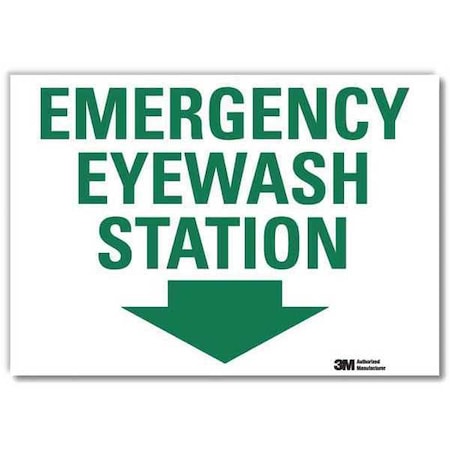Lyle U7-1107-RD_10X7 - Emergency Eyewash Station (Down Arrow), 7 in x 10 in, Reflective Sheeting, U7-1107-RD_10 X7