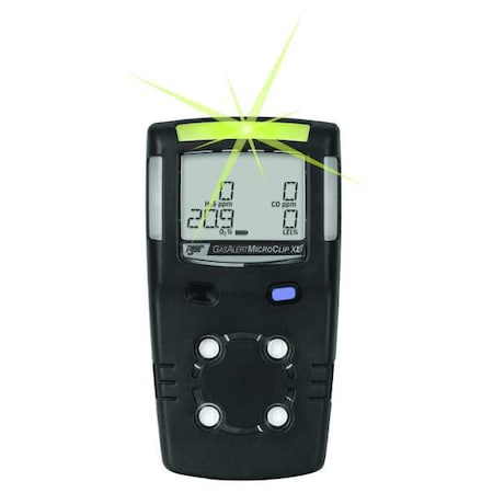 Honeywell Bw MCXL-00HM-B-NA - BW Micro Clip Multi-Gas Detector, Audible, Vibrating, Visual, LCD, 18 hr Battery Life
