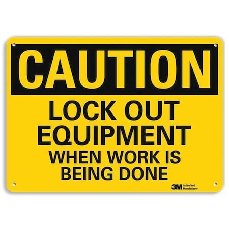 Lyle U4-1496-NA_14x10 - Caution Sign, 10 in Height, 14 in Width, Aluminum, Horizontal Rectangle, English