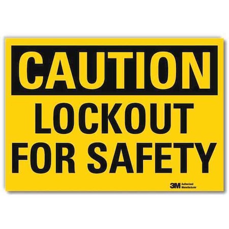Lyle U4-1502-RD_14X10 - Caution Sign, 10 in Height, 14 in Width, Reflective Sheeting, Horizontal Rectangle, English