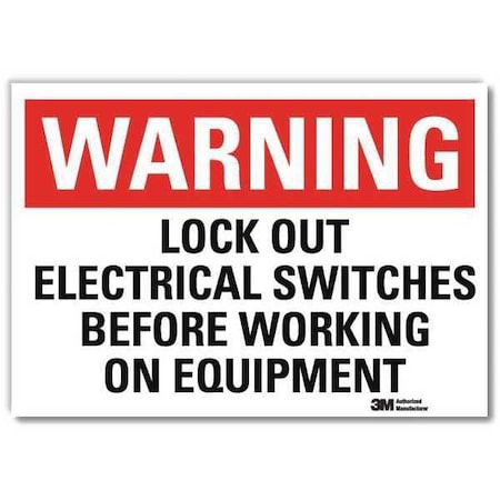 Lyle U6-1151-RD_10X7 - Warning Sign, 7 in Height, 10 in Width, Reflective Sheeting, Vertical Rectangle, English