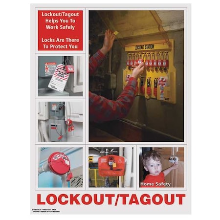 Safetyposter.Com SW0224 - Safety Poster, Lockout/Tagout Helps You to Work Safely Locks are There to Protect You, 22 in H x