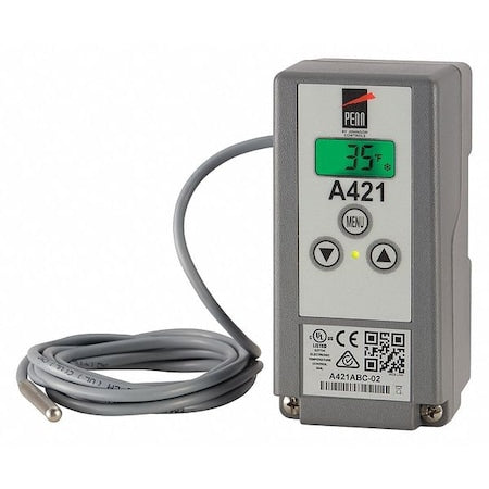Johnson Controls A421ABG-02C - Temperature Control, Close on Rise, Open on Rise, -40 Degrees to 212 Degrees F, SPDT, 120 VAC