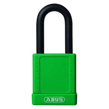 Abus 74/40 KA GREEN - Lockout Padlock, Keyed Alike, Plastic-Covered Aluminum, Green, 1 1/2 in Shackle Height