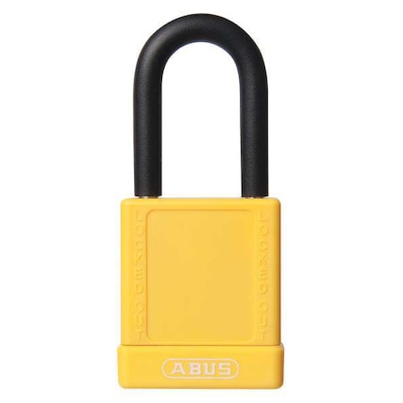 Abus 74/40 KD YELLOW - Lockout Padlock, Keyed Different, Plastic-Covered Aluminum, Yellow, 1 1/2 in Shackle Height