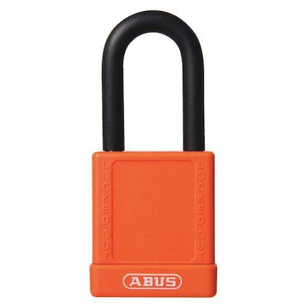 Abus 74/40 KD ORANGE - Lockout Padlock, Keyed Different, Plastic-Covered Aluminum, Orange, 1 1/2 in Shackle Height