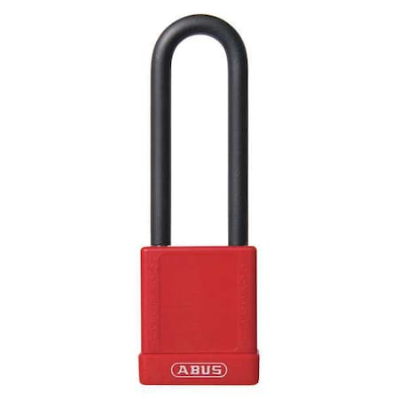 Abus 74HB/40-75 KD RED - Lockout Padlock, Keyed Different, Plastic-Covered Aluminum, Red, 3 in Shackle Height, 1 No. of Keys