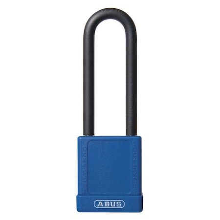 Abus 74HB/40-75 KA BLUE - Lockout Padlock, Keyed Alike, Plastic-Covered Aluminum, Blue, 1 1/2 in Shackle Height