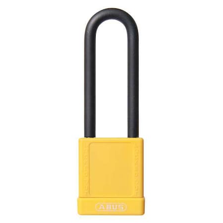 Abus 74HB/40-75 KD YELLOW - Lockout Padlock, Keyed Different, Plastic-Covered Aluminum, Yellow, 3 in Shackle Height
