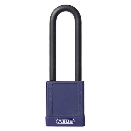 Abus 74HB/40-75 KA PURPLE - Lockout Padlock, Keyed Alike, Plastic-Covered Aluminum, Purple, 1 1/2 in Shackle Height