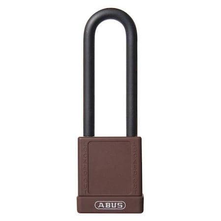 Abus 74HB/40-75 KD BROWN - Lockout Padlock, Keyed Different, Plastic-Covered Aluminum, Brown, 3 in Shackle Height