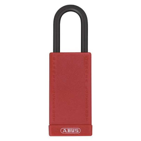 Abus 74LB/40 KD RED - Lockout Padlock, Keyed Different, Plastic-Covered Aluminum, Red, 1 1/2 in Shackle Height