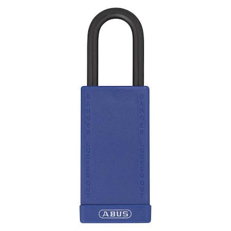 Abus 74LB/40 KD BLUE - Lockout Padlock, Keyed Different, Plastic-Covered Aluminum, Blue, 1 1/2 in Shackle Height