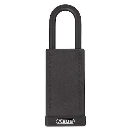 Abus 74LB/40 KD BLACK - Lockout Padlock, Keyed Different, Plastic-Covered Aluminum, Black, 1 1/2 in Shackle Height