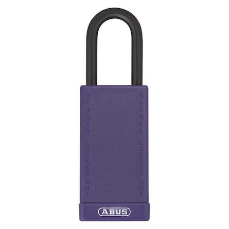 Abus 74LB/40 KD PURPLE - Lockout Padlock, Keyed Different, Plastic-Covered Aluminum, Purple, 1 1/2 in Shackle Height