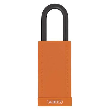 Abus 74LB/40 KA ORANGE - Lockout Padlock, Keyed Alike, Plastic-Covered Aluminum, Orange, 1 1/2 in Shackle Height