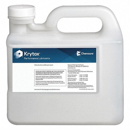 Krytox LJGPL105 - High-Performance Lubricant, 5 kg, Pail, PFPE Base, 400 Degrees F Max Op Temp, Colorless, GPL105 Series