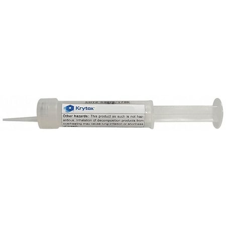 Krytox LASGPL103 - High-Performance Lubricant, 0.5 oz, Tube, PFPE Base, 310 Degrees F Max Op Temp, Colorless, GPL103 Series