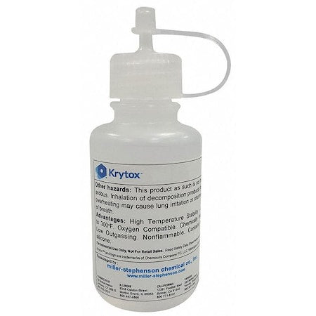 Krytox LDBGPL104 - High-Performance Lubricant, 4 oz, Bottle, PFPE Base, 355 Degrees F Max Op Temp, Colorless, GPL104 Series