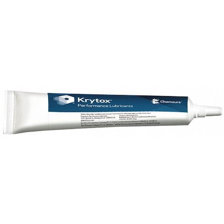 Krytox 240 AD - Grease, 2 oz, Tube, Synthetic Base, 600 Degrees F Max Op Temp, White, 240 Series