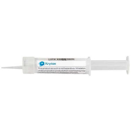 Krytox GPL-206 - Multipurpose Grease, 0.5 oz, Tube, Synthetic Base, 500 Degrees F Max Op Temp, White, GPL Series