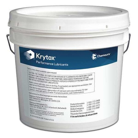 Krytox GPL-215 - Grease, 7 kg, Pail, Synthetic Base, 400 Degrees F Max Op Temp, Black, GPL Series