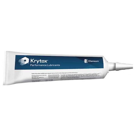 Krytox GPL-207 - Multipurpose Grease, 8 oz, Tube, Synthetic Base, 550 Degrees F Max Op Temp, White, GPL-207 Series
