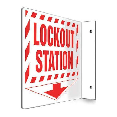 Accuform PSP479 - L-Shape Projection Sign, 8 in Height, 8 in Width, Plastic, L-Shaped, English