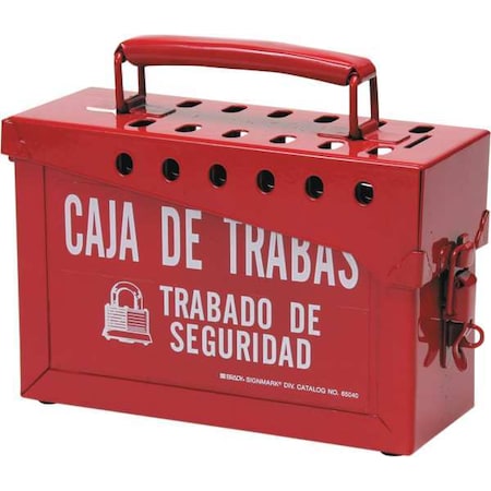 Brady 65040 - Group Lockout Box,Heavy Duty Steel,Red