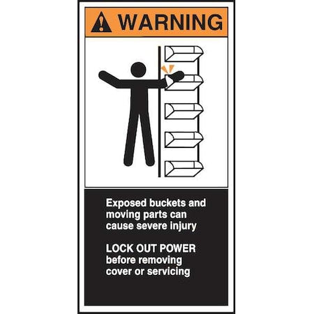 Accuform LECN373 - Label,CEMA,3x6,Warning Exposed,PK5