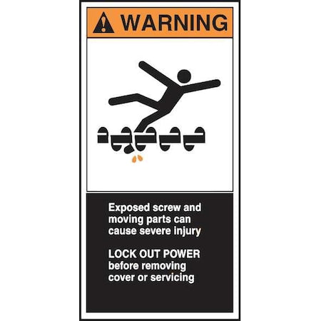 Accuform LECN375 - Label,CEMA,3x6,Warning Exposed,PK5
