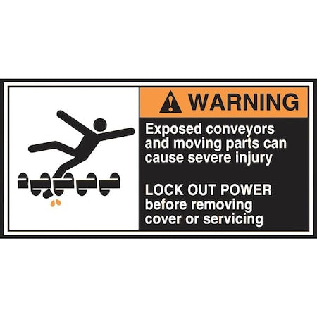 Accuform LECN370 - Label, CEMA, 2-1/2x5, Warning Exposed, PK5, LECN370