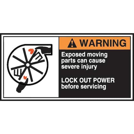 Accuform LECN369 - Label, CEMA, 2-1/2x5, Warning Exposed, PK5, LECN369