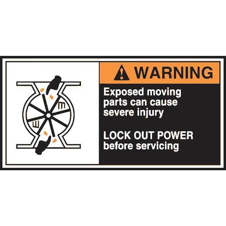 Accuform LECN363 - Label, CEMA, 2-1/2x5, Warning Exposed, PK5, LECN363