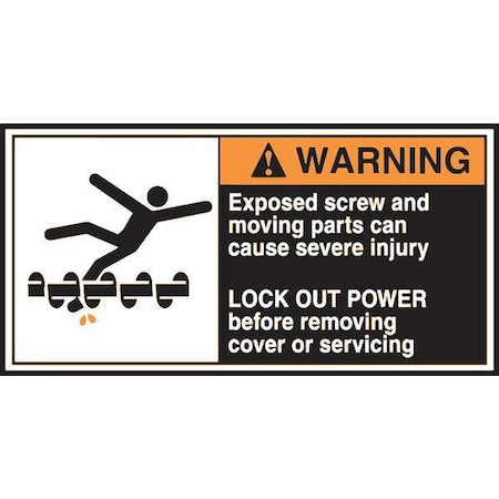 Accuform LECN361 - Label, CEMA, 2-1/2x5, Warning Exposed, PK5, LECN361