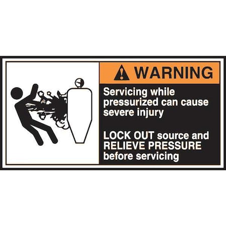 Accuform LECN365 - Warning Label,CEMA Pressurized,2-1/2x5 in,Adh Vinyl,5/PK