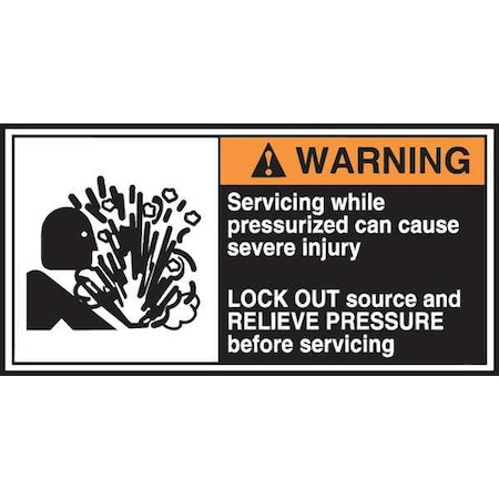 Accuform LECN376 - Label, CEMA, 2-1/2x5, Warning Servicing, PK5