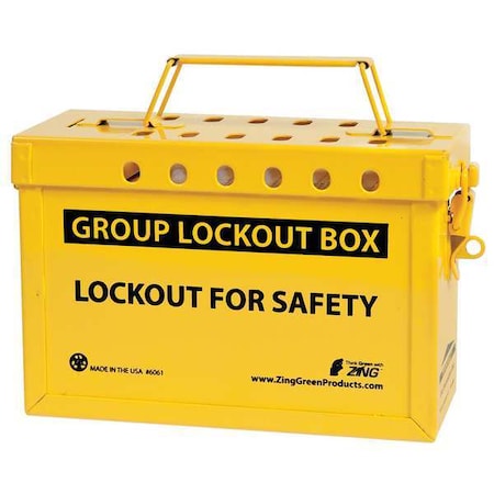 Zing 6061 - Group Lockout Box,13 Locks Max,Yellow