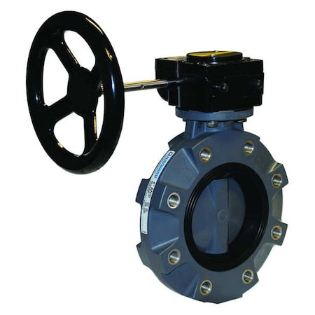 Hayward Flow Control BYV11025A0EGI00 - Butterfly Valve, 2-1/2", PVC/EPDM, Gear Operated, 316-SS Lugs