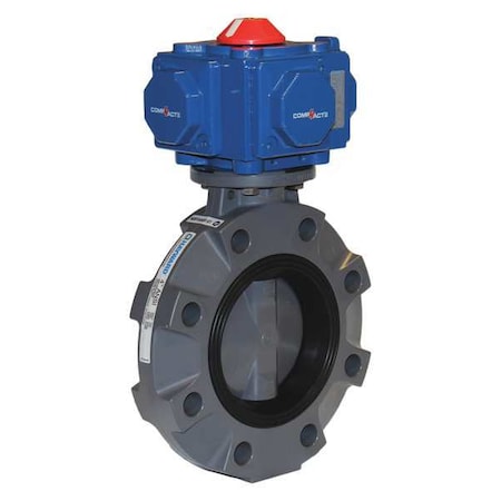 Hayward Flow Control PCSBYV114EA9 - Butterfly Valve, Pneumatically Actuated, 4", PVC/EPDM, Spring Return, includes 120v Solenoid