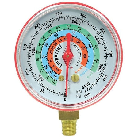 Imperial 424-CR - Gauge,2-1/2 In Dia,High Side,Red,500 psi